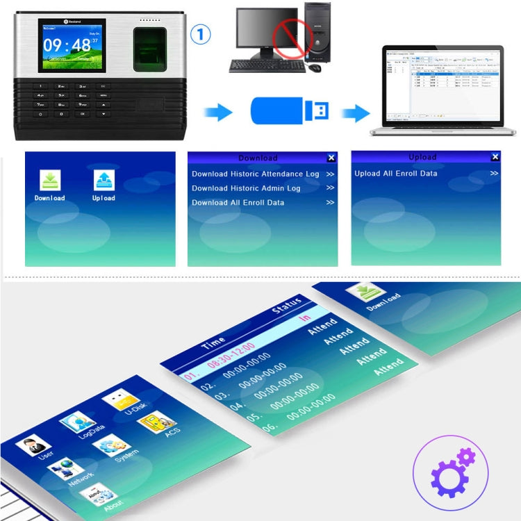 Realand AL355+ Fingerprint Time Attendance with 2.8 inch Color Screen & ID Card Function & WiFi & Access Control Function - Attendance System by Realand | Online Shopping UK | buy2fix