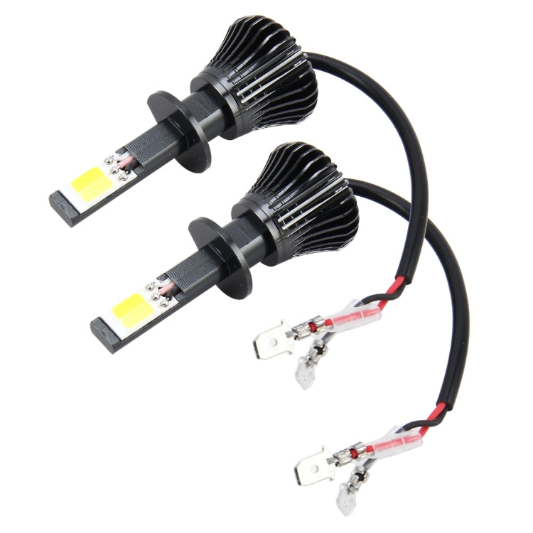 2 PCS H1 DC 12V 6W 6000K+3500K Car LED Fog Lights with Double-sided COB Lamps (White Light+Yellow Light) - Fog / Driving Lights by buy2fix | Online Shopping UK | buy2fix