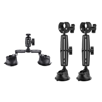 1/4 inch Screw Dual-Leg  Suction Cup Mount and 2 x Single-leg Car Suction Cup Mount Crab Clamps Set (Black) - Bicycle Handlebar Mount by buy2fix | Online Shopping UK | buy2fix