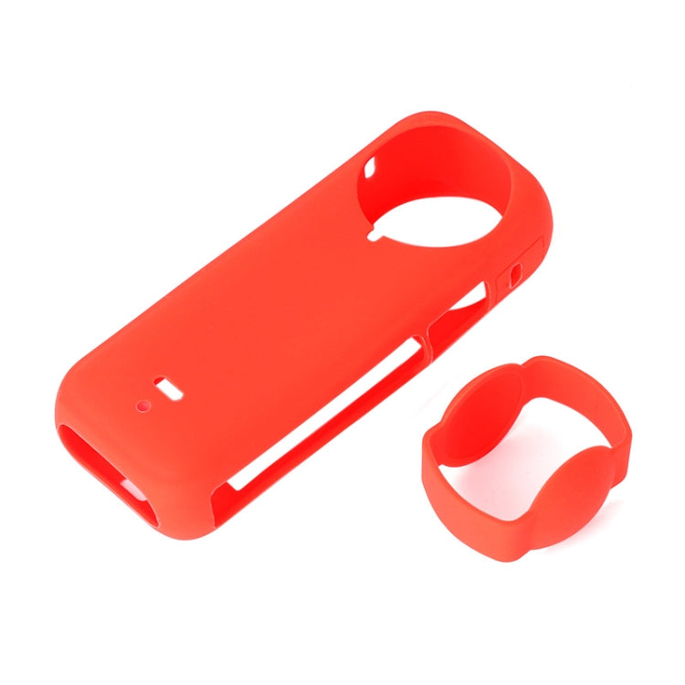 For Insta360 X4 Silicone Protective Case with Lens Cover (Red) - Case & Bags by buy2fix | Online Shopping UK | buy2fix