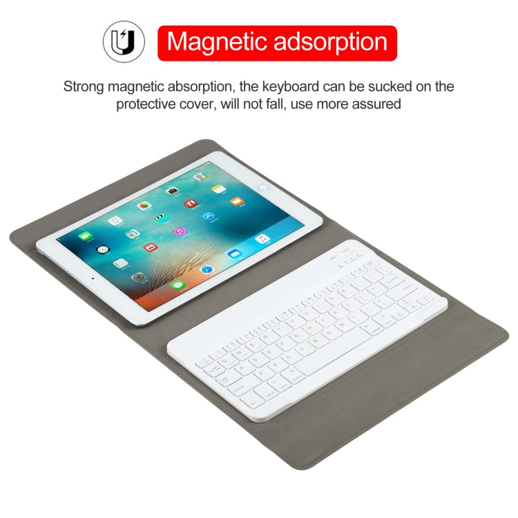 Universal Detachable Bluetooth Keyboard + Leather Tablet Case without Touchpad for iPad 9-10 inch, Specification:White Keyboard(Blue) - Universal by buy2fix | Online Shopping UK | buy2fix