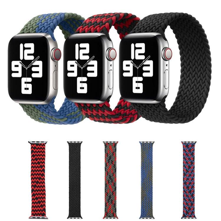 Mixed Color Nylon Braided Single Loop Watch Band For Apple Watch Ultra 49mm&Watch Ultra 2 49mm / Series 9&8&7 45mm / SE 3&SE 2&6&SE&5&4 44mm / 3&2&1 42mm, Size:L(Red Camouflage) - Watch Bands by buy2fix | Online Shopping UK | buy2fix