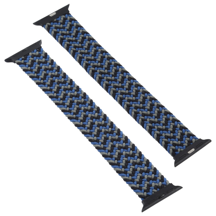 Plastic Buckle Mixed Color Nylon Braided Single Loop Watch Band For Apple Watch Ultra 49mm&Watch Ultra 2 49mm / Series 9&8&7 45mm / SE 3&SE 2&6&SE&5&4 44mm / 3&2&1 42mm, Size:S(Camouflage Blue) - Watch Bands by buy2fix | Online Shopping UK | buy2fix