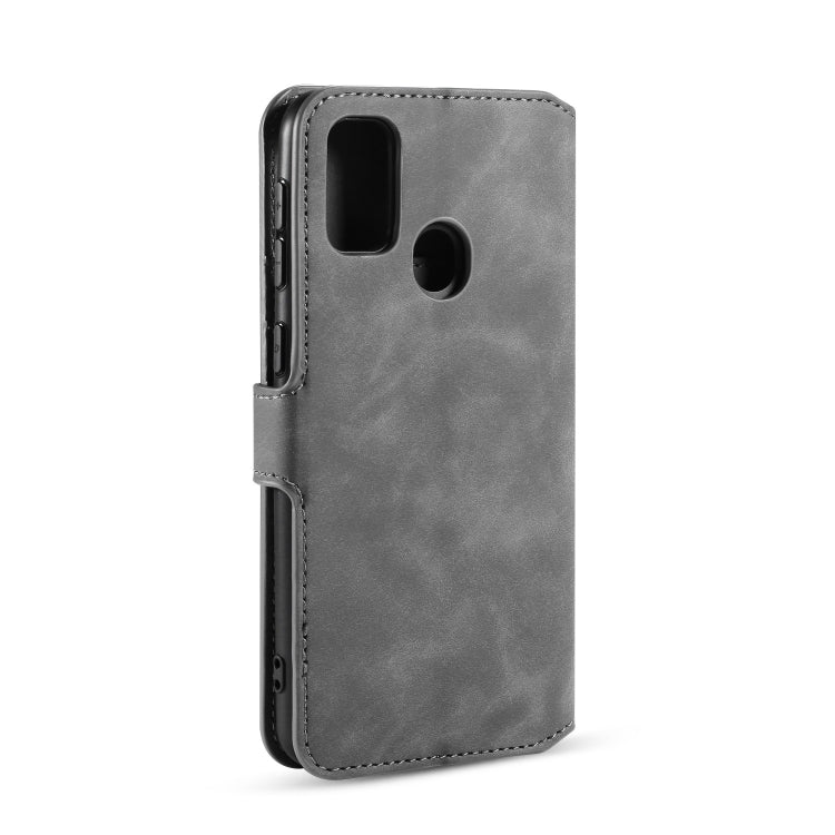 For Galaxy M30s DG.MING Retro Oil Side Horizontal Flip Case with Holder & Card Slots & Wallet(Grey) - Galaxy Phone Cases by DG.MING | Online Shopping UK | buy2fix