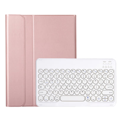 YA07B Detachable Lambskin Texture Round Keycap Bluetooth Keyboard Leather Tablet Case with Pen Slot & Stand For iPad 9.7 inch (2018) & (2017) / Pro 9.7 inch / Air 2 /Air(Rose Gold) - Universal by buy2fix | Online Shopping UK | buy2fix
