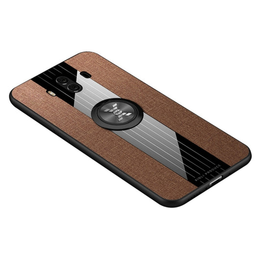 For Huawei Mate 10 XINLI Stitching Cloth Textue Shockproof TPU Protective Case with Ring Holder(Brown) - Huawei Cases by XINLI | Online Shopping UK | buy2fix