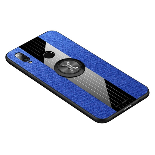 For Huawei P20 lite XINLI Stitching Cloth Textue Shockproof TPU Protective Case with Ring Holder(Blue) - Huawei Cases by XINLI | Online Shopping UK | buy2fix