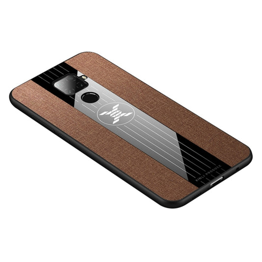 For Huawei nova 5i Pro XINLI Stitching Cloth Textue Shockproof TPU Protective Case(Brown) - Huawei Cases by XINLI | Online Shopping UK | buy2fix