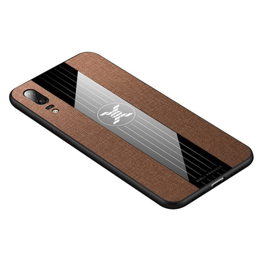 For Huawei P20 XINLI Stitching Cloth Textue Shockproof TPU Protective Case(Brown) - Huawei Cases by XINLI | Online Shopping UK | buy2fix