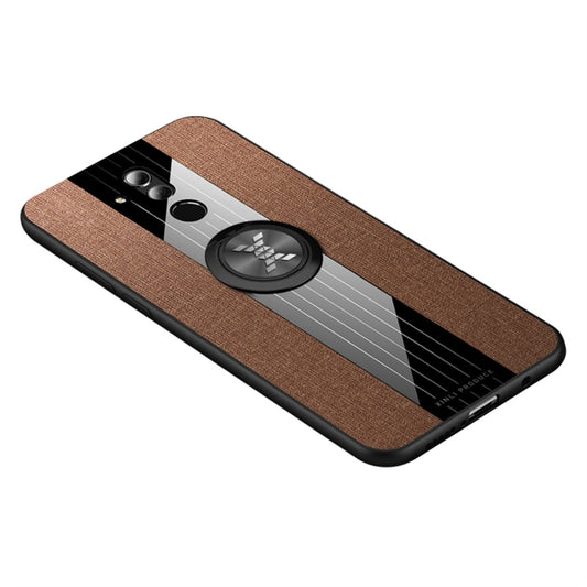 For Huawei Mate 20 Lite / Maimang 7 XINLI Stitching Cloth Textue Shockproof TPU Protective Case with Ring Holder(Brown) - Huawei Cases by XINLI | Online Shopping UK | buy2fix