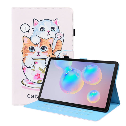 For Samsung Galaxy Tab S8 / Galaxy Tab S7 2020 SM-T870 / SM-T875 Animal Pattern Horizontal Flip Leather Case with Holder & Card Slots & Photo Frame(Cat Brothers) - Galaxy Tab S8 Cases by buy2fix | Online Shopping UK | buy2fix