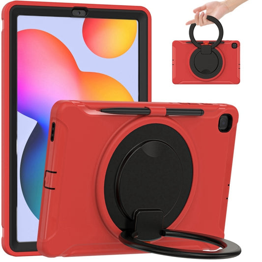 Shockproof TPU + PC Protective Case with 360 Degree Rotation Foldable Handle Grip Holder & Pen Slot For Samsung Galaxy Tab S6 Lite 10.4 inch P610(Red) - Tab S6 Lite P610 / P615 by buy2fix | Online Shopping UK | buy2fix