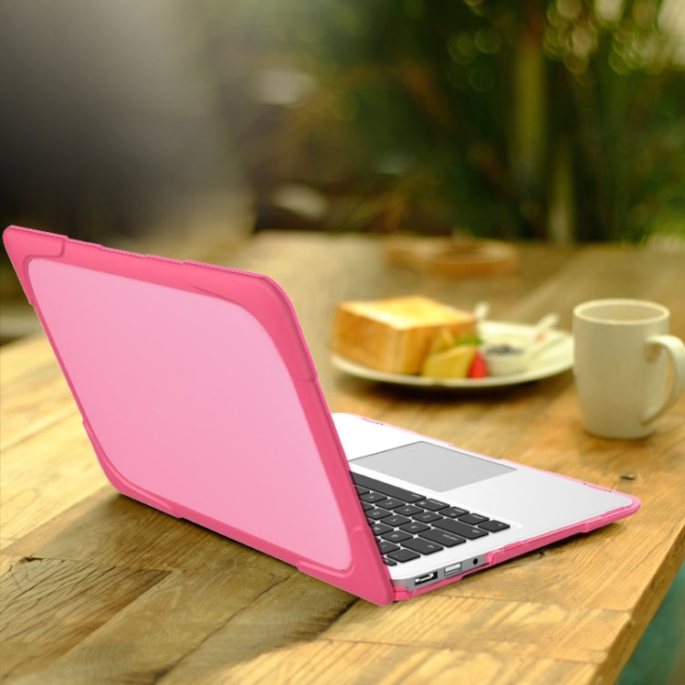 For MacBook Air 11.6 inch A1465 / A1370 TPU and PC Two-color Anti-fall Laptop Protective Case(Rose Red) - MacBook Air Cases by buy2fix | Online Shopping UK | buy2fix