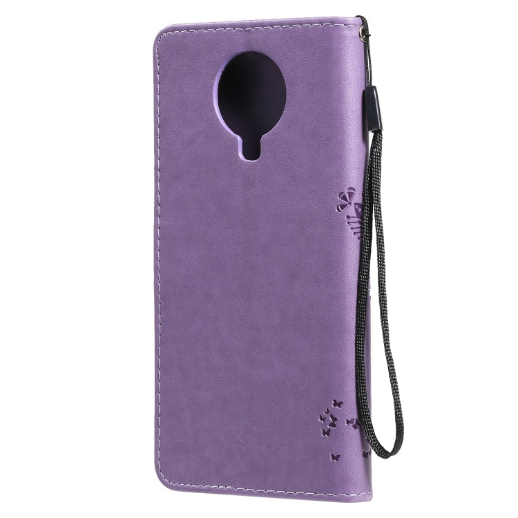 For Nokia G20 Tree & Cat Pattern Pressed Printing Horizontal Flip PU Leather Case with Holder & Card Slots & Wallet & Lanyard(Purple) - Nokia Cases by buy2fix | Online Shopping UK | buy2fix