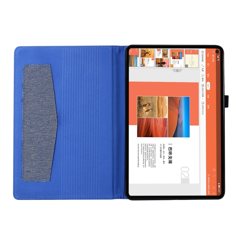 For Huawei MatePad 11 2021 Fabric Texture Horizontal Flip TPU Leather Case with Holder(Blue) - Huawei by buy2fix | Online Shopping UK | buy2fix