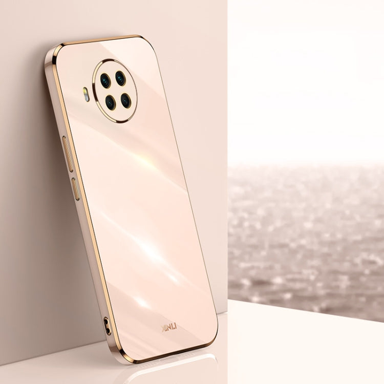 For Xiaomi Mi 10T Lite 5G XINLI Straight 6D Plating Gold Edge TPU Shockproof Case(Pink) - Xiaomi Cases by XINLI | Online Shopping UK | buy2fix