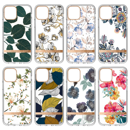 For iPhone 11 High Translucent Electroplating Flower Pattern TPU + PC Shockproof Case (Color Banana Leaf) - iPhone 11 Cases by buy2fix | Online Shopping UK | buy2fix