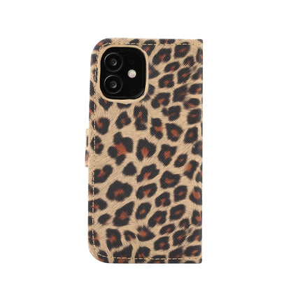 For iPhone 13 mini Leopard Pattern Horizontal Flip PC + PU Leather Case with Holder & Card Slots & Wallet (Yellow) - iPhone 13 mini Cases by buy2fix | Online Shopping UK | buy2fix