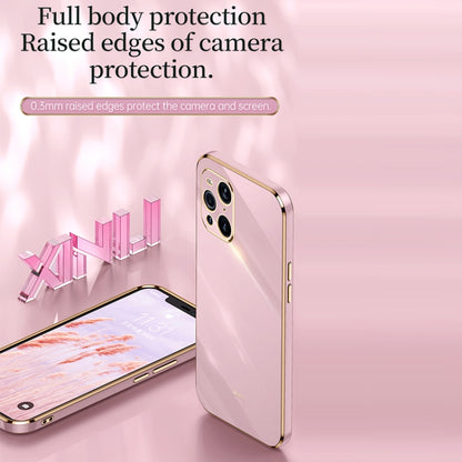For OPPO Find X3 Pro XINLI Straight 6D Plating Gold Edge TPU Shockproof Case(Pink) - OPPO Cases by XINLI | Online Shopping UK | buy2fix