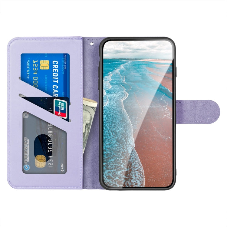 For Sony Xperia 10 II Sika Deer Embossing Pattern Horizontal Flip PU Leather Case with Holder & Card Slot & Wallet & Photo Frame(Purple) - Sony Cases by buy2fix | Online Shopping UK | buy2fix
