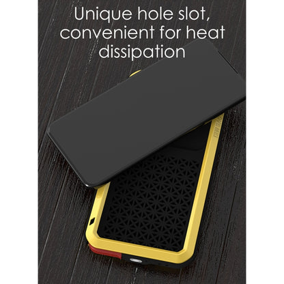 For LG V60 ThinQ 5G LOVE MEI Metal Shockproof Waterproof Dustproof Protective Case with Glass(Yellow) - LG by LOVE MEI | Online Shopping UK | buy2fix