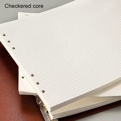 B5 Faux Leather Loose-leaf Grid Notebook, Style:Checkered Core(Black) - Notebooks by buy2fix | Online Shopping UK | buy2fix
