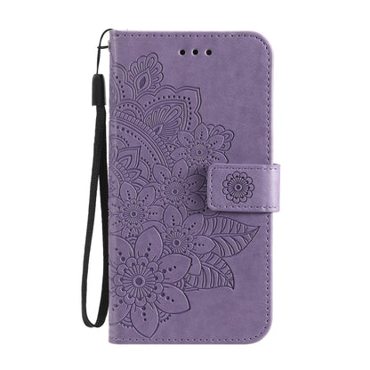 For Google Pixel 6 7-petal Flowers Embossing Pattern Horizontal Flip PU Leather Case with Holder & Card Slots & Wallet & Photo Frame(Light Purple) - Google Cases by buy2fix | Online Shopping UK | buy2fix