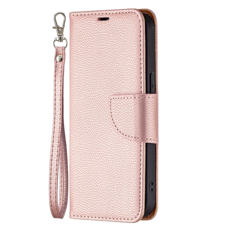 For iPhone 13 Pro Max Litchi Texture Pure Color Horizontal Flip Leather Case with Holder & Card Slots & Wallet & Lanyard (Rose Gold) - iPhone 13 Pro Max Cases by buy2fix | Online Shopping UK | buy2fix