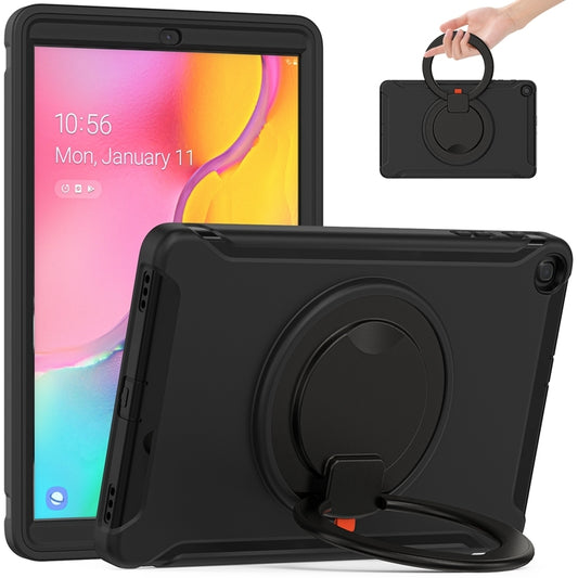 For Samsung Galaxy Tab A 10.1 T515/T510 2019 Shockproof TPU + PC Protective Case with 360 Degree Rotation Foldable Handle Grip Holder & Pen Slot(Black) - Tab A 10.1 (2019) T510 / T515 by buy2fix | Online Shopping UK | buy2fix