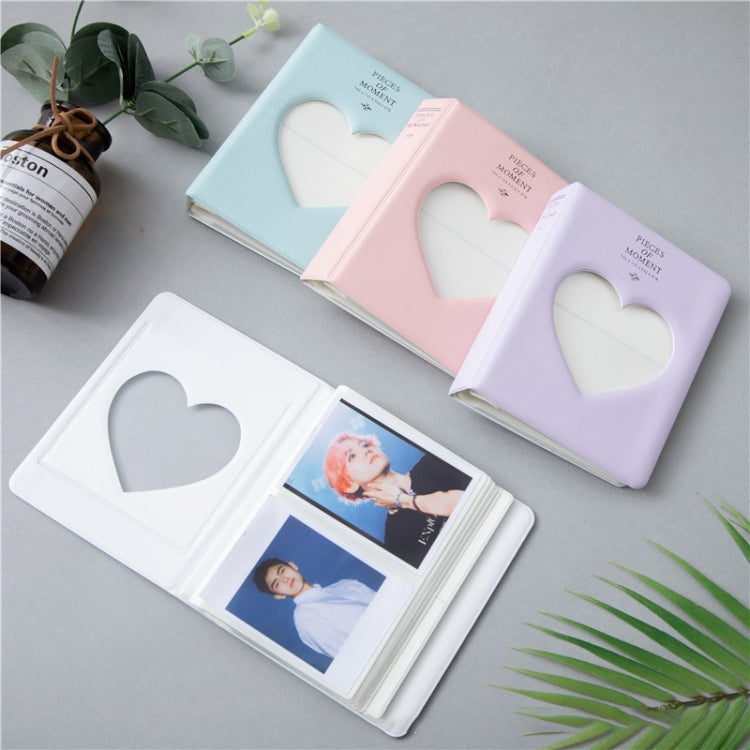 Hollow Heart 64 Pockets Photo Book Album Name Card Holder for Fujifilm Instax Mini 8 /7s /70 /25 /50s /90(Light Purple) - Photo Albums & Photo Frames by buy2fix | Online Shopping UK | buy2fix