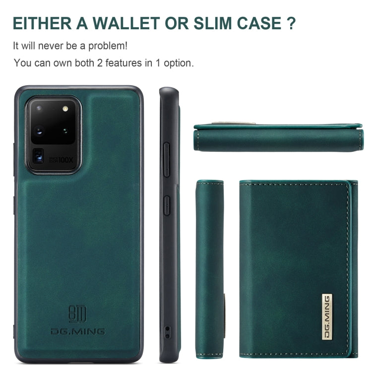 For Samsung Galaxy S20 Ultra DG.MING M1 Series 3-Fold Multi Card Wallet  Back Cover Shockproof Case with Holder Function(Green) - Galaxy Phone Cases by DG.MING | Online Shopping UK | buy2fix