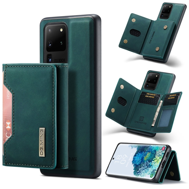 For Samsung Galaxy S20 Ultra DG.MING M2 Series 3-Fold Multi Card Bag Back Cover Shockproof Case with Wallet & Holder Function(Green) - Galaxy Phone Cases by DG.MING | Online Shopping UK | buy2fix