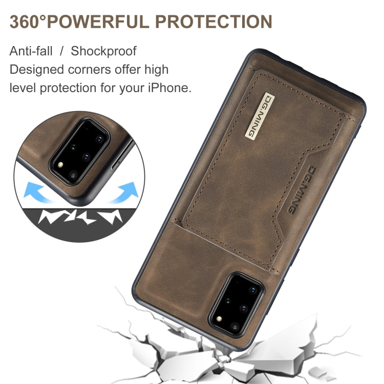 For Samsung Galaxy S20+ DG.MING M2 Series 3-Fold Multi Card Bag Back Cover Shockproof Case with Wallet & Holder Function(Coffee) - Galaxy Phone Cases by DG.MING | Online Shopping UK | buy2fix