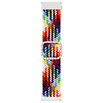 For Garmin Venu/Vivoactive 3 20mm Universal Adjustable Braided Elastic Diamond Buckle Watch Band(Rainbow) - Watch Bands by buy2fix | Online Shopping UK | buy2fix