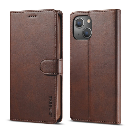 For iPhone 13 LC.IMEEKE Calf Texture Horizontal Flip Leather Case with Holder & Card Slots & Wallet(Brown) - iPhone 13 Cases by LC.IMEEKE | Online Shopping UK | buy2fix