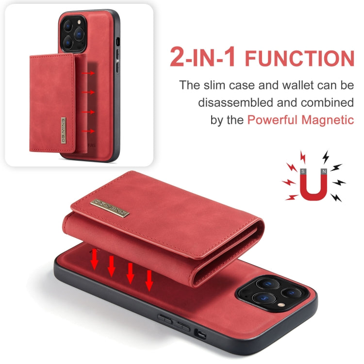 For iPhone 13 Pro Max DG.MING M1 Series 3-Fold Multi Card Wallet Shockproof Case with Holder Function (Red) - iPhone 13 Pro Max Cases by DG.MING | Online Shopping UK | buy2fix