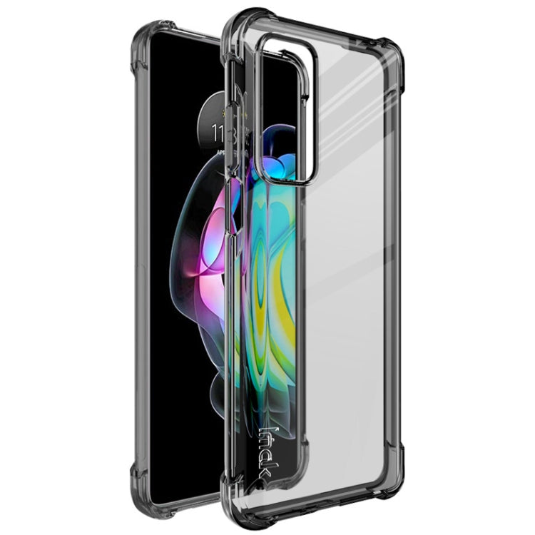 For Motorola Edge 20 IMAK All-inclusive Shockproof Airbag TPU Case with Screen Protector(Transparent Black) - Motorola Cases by imak | Online Shopping UK | buy2fix