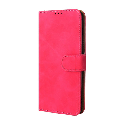 For OnePlus Nord 2 5G Solid Color Skin Feel Magnetic Buckle Horizontal Flip Calf Texture PU Leather Case with Holder & Card Slots & Wallet(Rose Red) - OnePlus Cases by buy2fix | Online Shopping UK | buy2fix