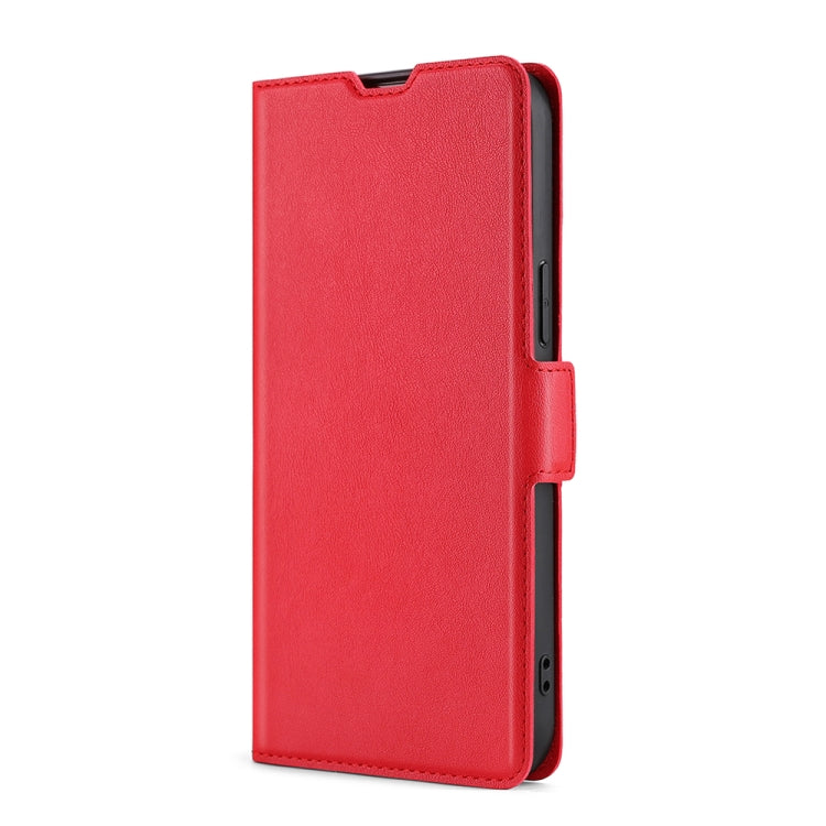 For iPhone 13 Pro Ultra-thin Voltage Side Buckle PU + TPU Horizontal Flip Leather Case with Holder & Card Slot (Red) - iPhone 13 Pro Cases by buy2fix | Online Shopping UK | buy2fix