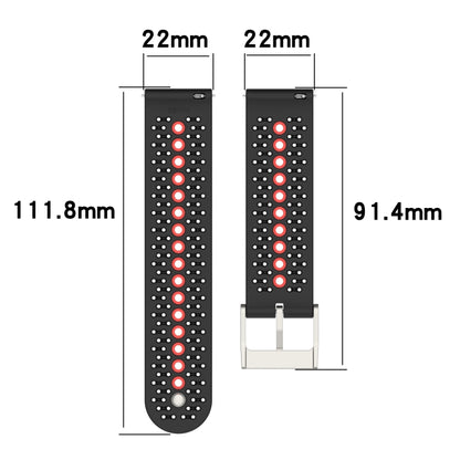 For Suunto 9 Peak Universal Colorful Hole Silicone Watch Band(Black Lime Green) -  by buy2fix | Online Shopping UK | buy2fix