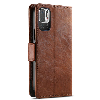 For Xiaomi Redmi Note 10 5G CaseNeo Business Splicing Dual Magnetic Buckle Horizontal Flip PU Leather Case with Holder & Card Slots & Wallet(Brown) - Xiaomi Cases by buy2fix | Online Shopping UK | buy2fix