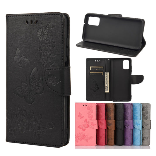 Vintage Embossed Floral Butterfly Pattern Horizontal Flip Leather Case with Card Slot & Holder & Wallet & Lanyard For Xiaomi Redmi 10(Black) - Xiaomi Cases by buy2fix | Online Shopping UK | buy2fix