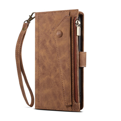 Retro Frosted Horizontal Flip Leather Case with Holder & Card Slot & Wallet & Zipper Pocket & Lanyard For iPhone 11(Brown) - iPhone 11 Cases by buy2fix | Online Shopping UK | buy2fix