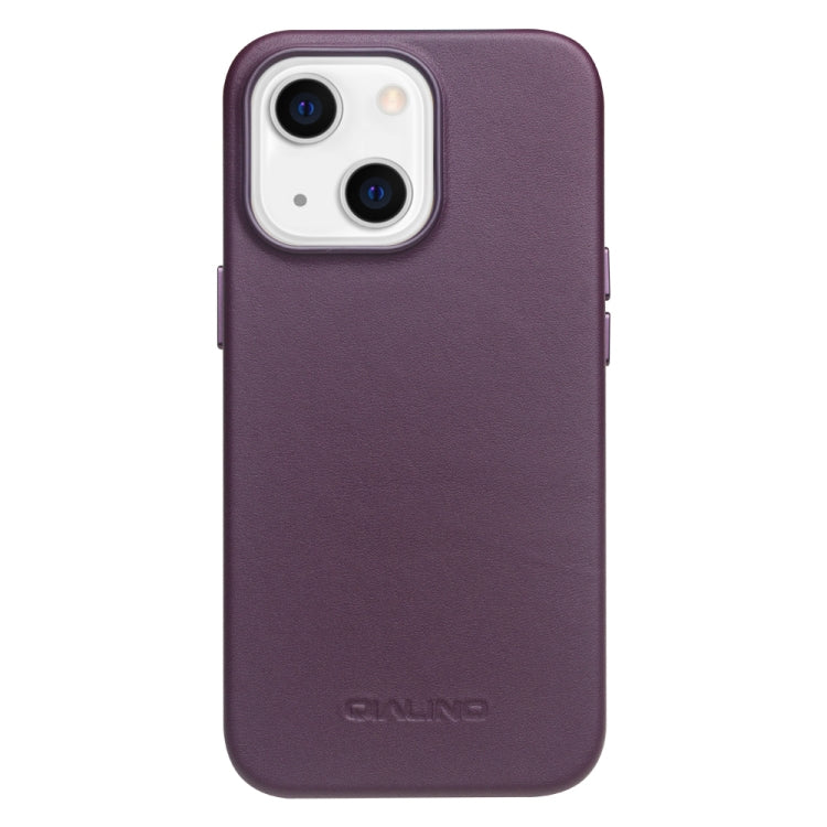 For iPhone 13 QIALINO Nappa Cowhide MagSafe Magnetic Protective Case(Purple Crystal) - iPhone 13 Cases by QIALINO | Online Shopping UK | buy2fix