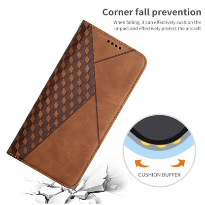 For Samsung Galaxy S21 5G Diamond Pattern Splicing Skin Feel Magnetic Horizontal Flip Leather Case with Card Slots & Holder & Wallet(Brown) - Galaxy S21 5G Cases by buy2fix | Online Shopping UK | buy2fix