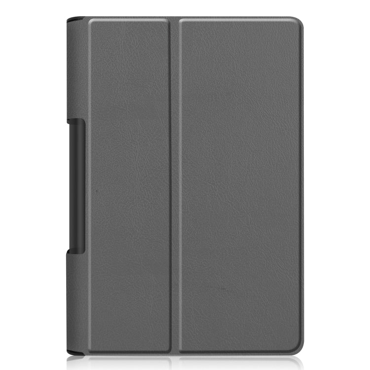 For Lenovo Yoga Smart Tab Custer Texture Horizontal Flip Leather Case with Two-folding Holder(Grey) - Lenovo by buy2fix | Online Shopping UK | buy2fix