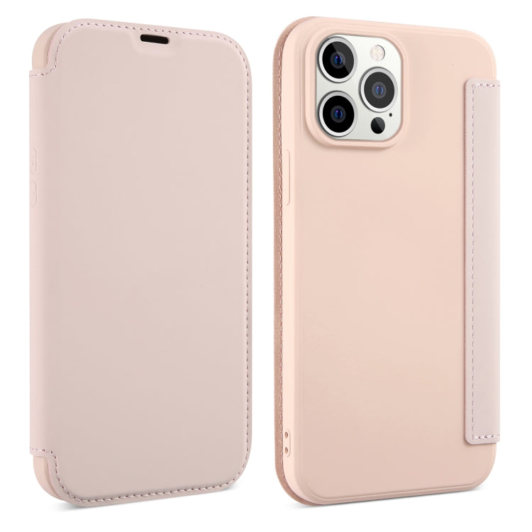 For iPhone 13 Pro Skin Feel Horizontal Flip PU Leather Case with Holder & Card Slot (Pink) - iPhone 13 Pro Cases by buy2fix | Online Shopping UK | buy2fix