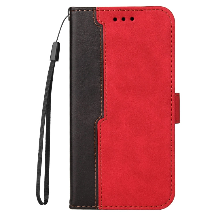 For Xiaomi Redmi 10 Business Stitching-Color Horizontal Flip PU Leather Case with Holder & Card Slots & Photo Frame(Red) - Xiaomi Cases by buy2fix | Online Shopping UK | buy2fix