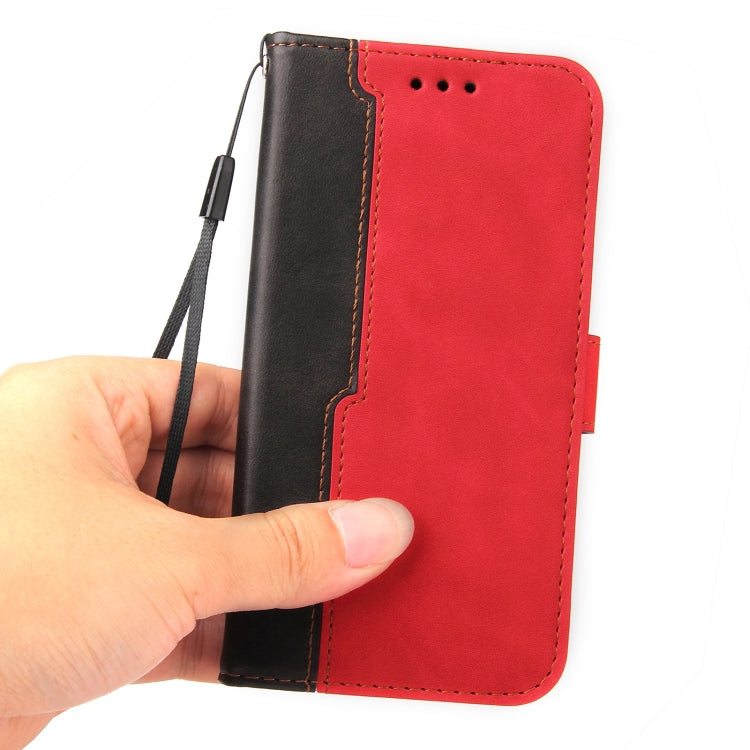 For Xiaomi Redmi 10 Business Stitching-Color Horizontal Flip PU Leather Case with Holder & Card Slots & Photo Frame(Red) - Xiaomi Cases by buy2fix | Online Shopping UK | buy2fix