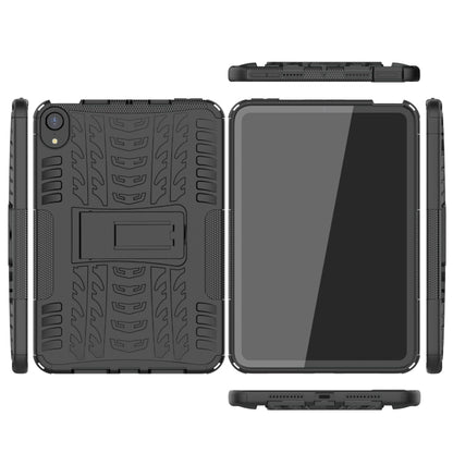 For iPad mini 6 Tire Texture TPU + PC Shockproof Tablet Case with Holder(Black) - iPad mini 6 Cases by buy2fix | Online Shopping UK | buy2fix